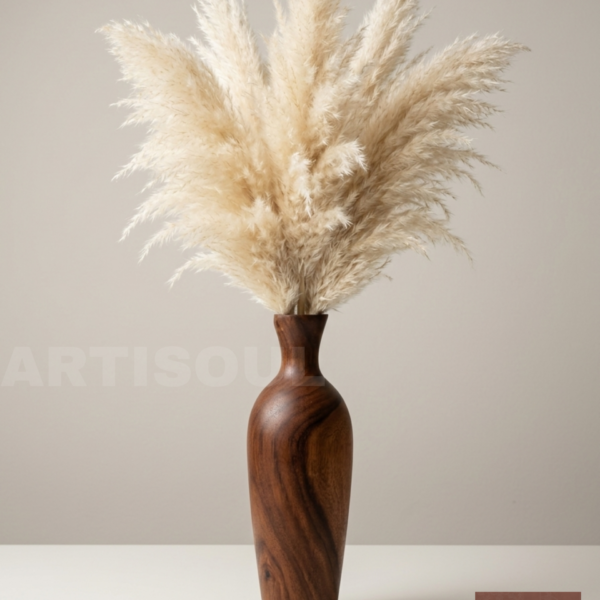 Hand-Turned Wooden Decorative Vase — Single or Set of 3