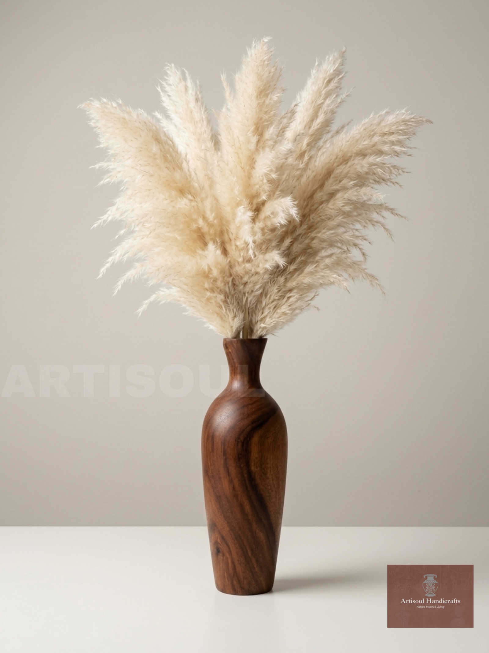 Hand-Turned Wooden Decorative Vase — Single or Set of 3