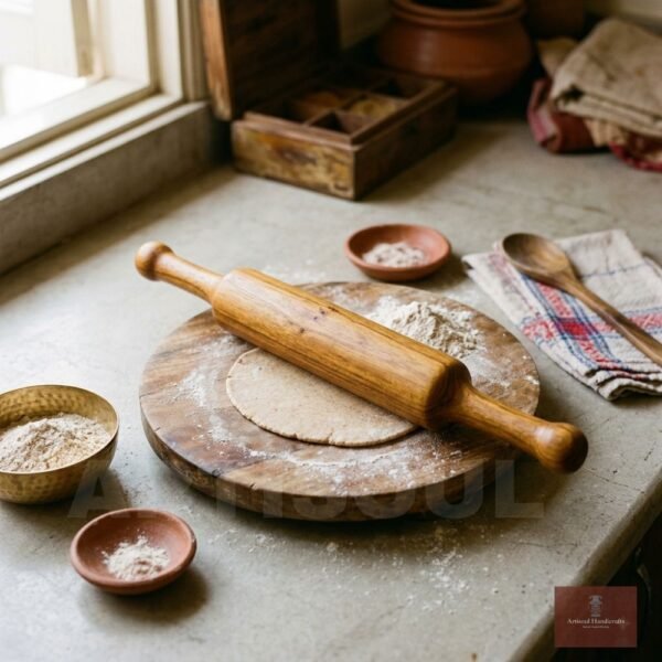 Handmade wooden chakla belan kitchen set — Artisoul
