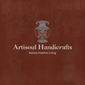 Artisoul Handicrafts logo with IVC-inspired vase and Indus Valley stamp motifs